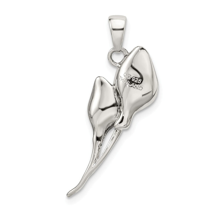 Million Charms 925 Sterling Silver Antiqued Calla Lily Pendant