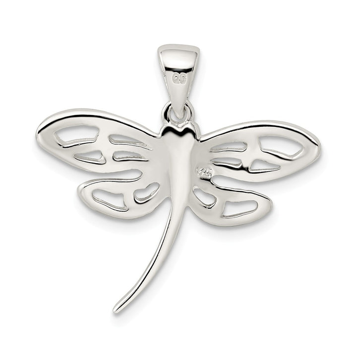 Million Charms 925 Sterling Silver (Cubic Zirconia) CZ Dragonfly Pendant