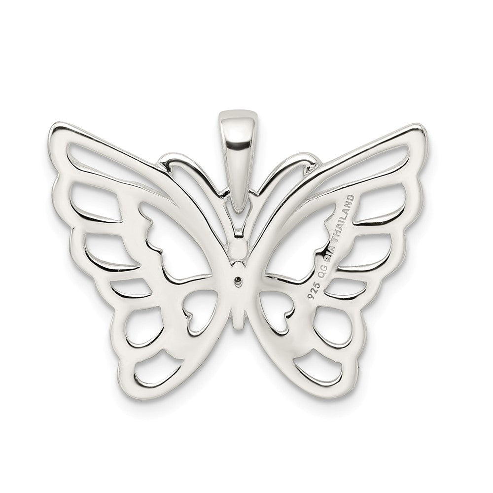 Million Charms 925 Sterling Silver Diamond-Cut Butterfly Pendant