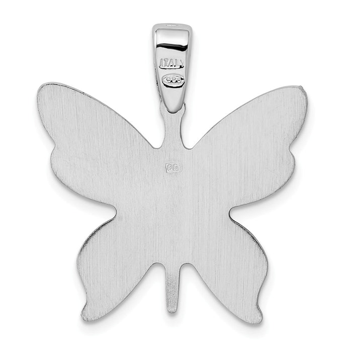 Million Charms 925 Sterling Silver Rhodium-Plated Butterfly Pendant