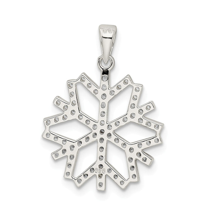 Million Charms 925 Sterling Silver (Cubic Zirconia) CZ Snowflake Pendant