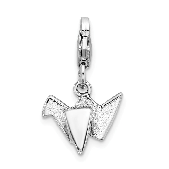 Million Charms 925 Sterling Silver Rhodium-Plated Origami With Lobster Clasp Charm
