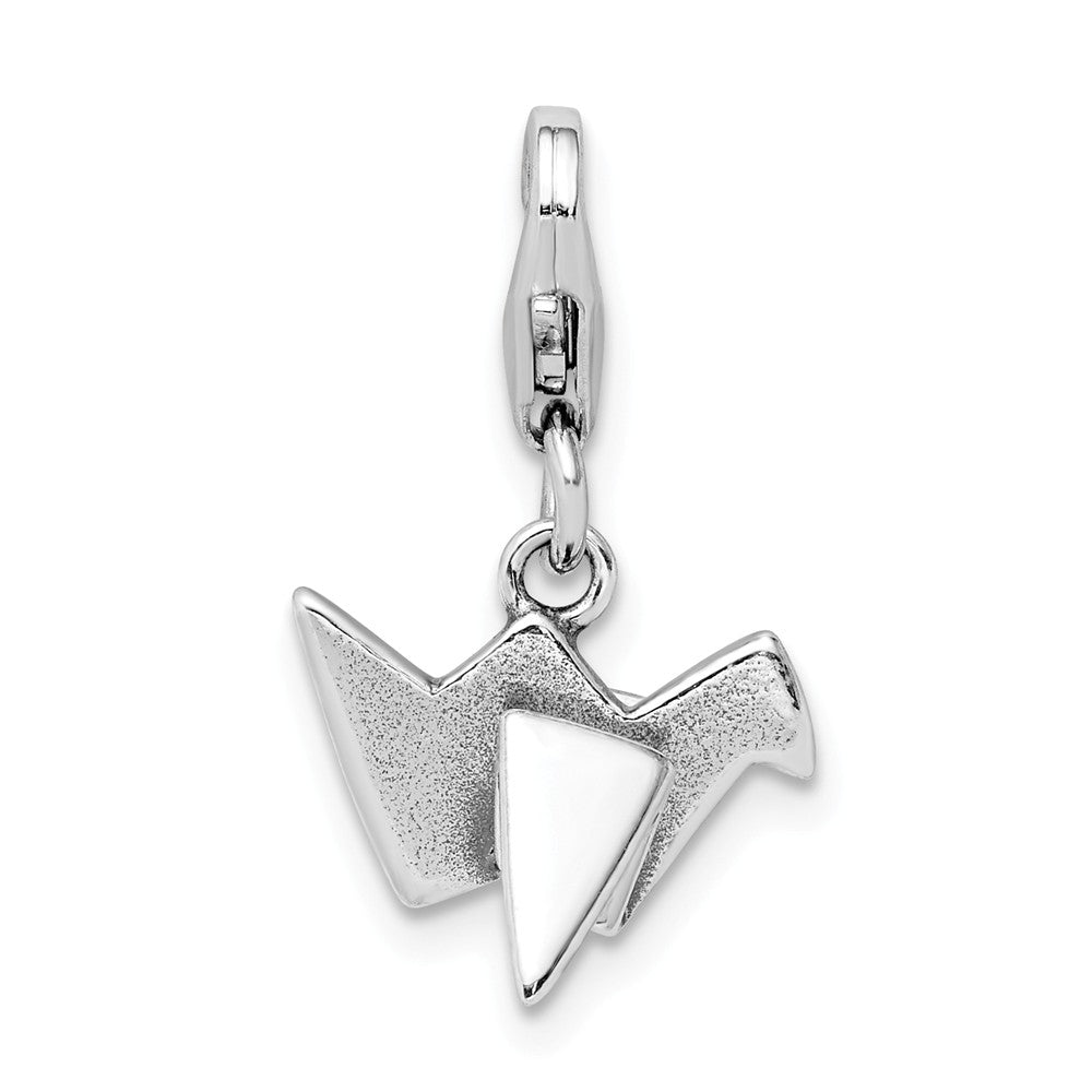 Million Charms 925 Sterling Silver Rhodium-Plated Origami With Lobster Clasp Charm