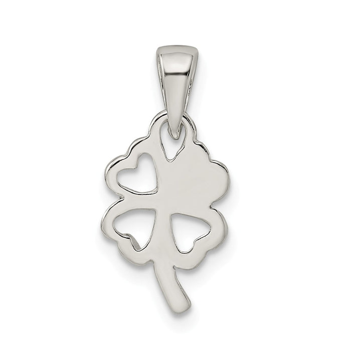 Million Charms 925 Sterling Silver Polished Lucky Clover  Pendant