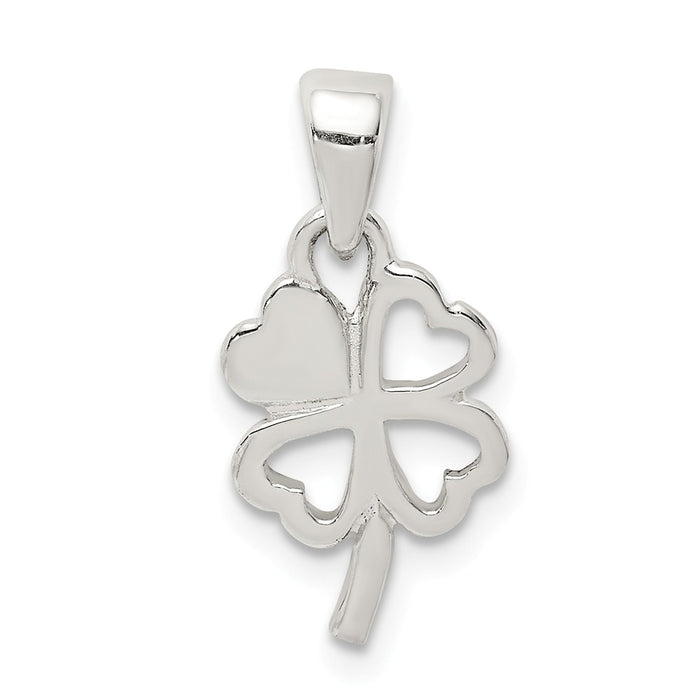 Million Charms 925 Sterling Silver Polished Lucky Clover  Pendant