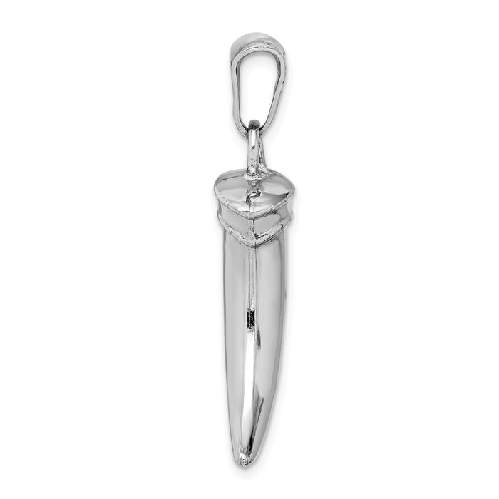 Million Charms 925 Sterling Silver Rhodium-Plated Polished Claw Pendant