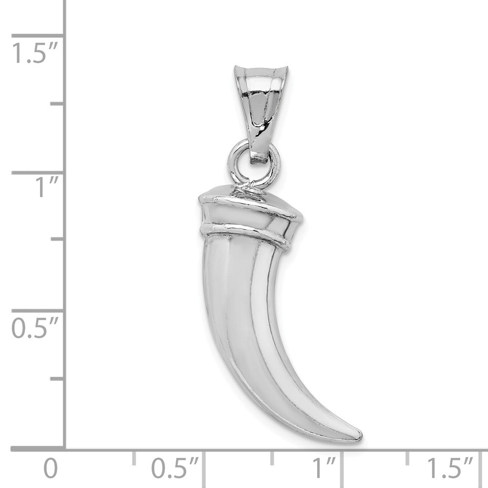 Million Charms 925 Sterling Silver Rhodium-Plated Polished Claw Pendant