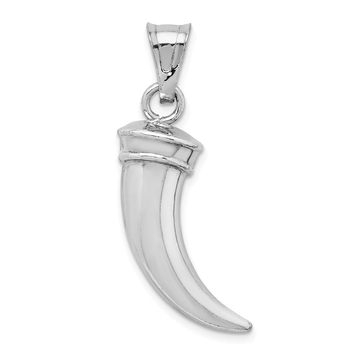Million Charms 925 Sterling Silver Rhodium-Plated Polished Claw Pendant