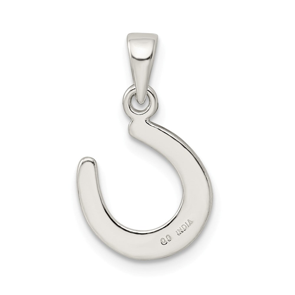 Million Charms 925 Sterling Silver Enamel Good Luck Horse Shoe Pendant