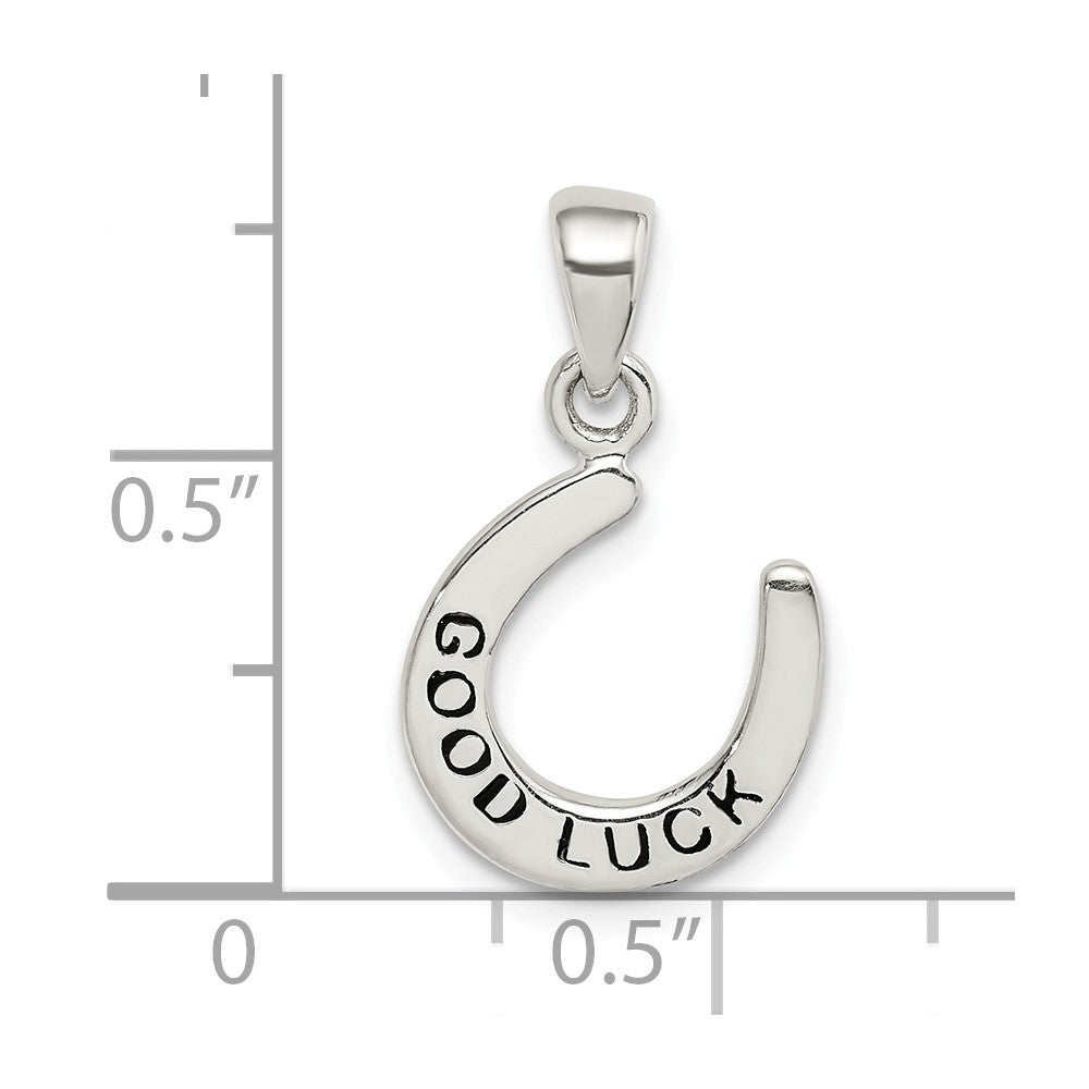 Million Charms 925 Sterling Silver Enamel Good Luck Horse Shoe Pendant