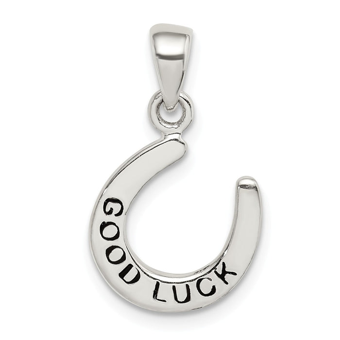 Million Charms 925 Sterling Silver Enamel Good Luck Horse Shoe Pendant
