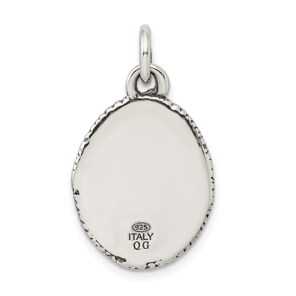 Million Charms 925 Sterling Silver Antiqued Fleur De Lis Pendant
