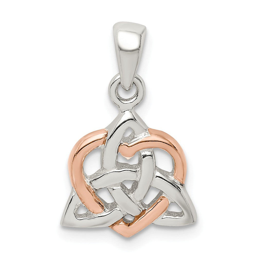 Million Charms 925 Sterling Silver & Rose Tone Heart Pendant
