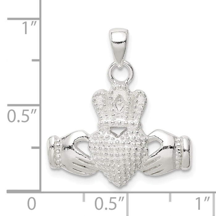 Million Charms 925 Sterling Silver Polished Claddagh Pendant
