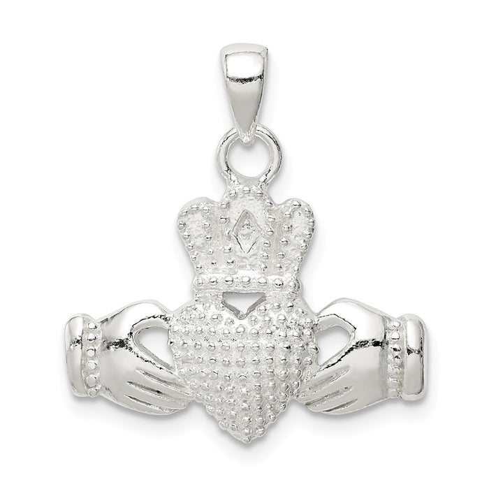 Million Charms 925 Sterling Silver Polished Claddagh Pendant