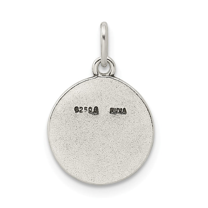 Million Charms 925 Sterling Silver Antiqued Smile Sun Charm