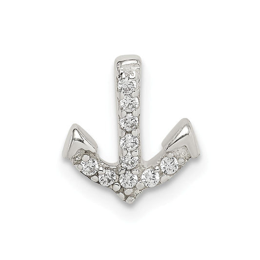 Million Charms 925 Sterling Silver (Cubic Zirconia) CZ Nautical Anchor Chain Slide