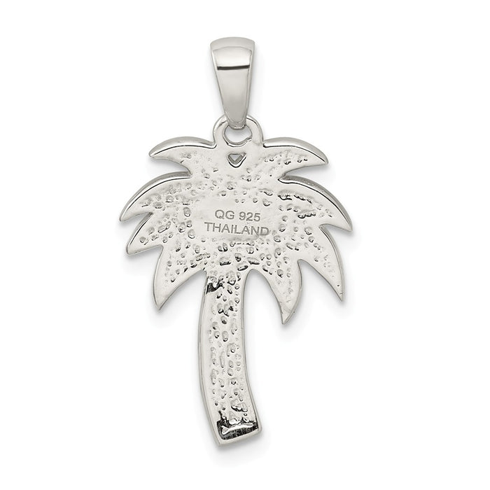 Million Charms 925 Sterling Silver Green/Brown Preciosa Crystal Palm Tree Pendant