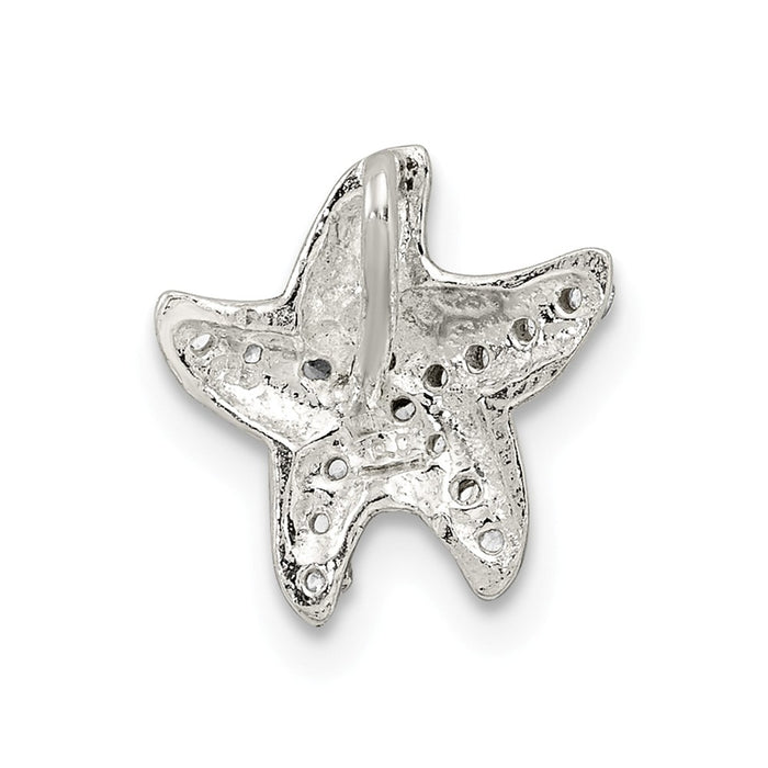 Million Charms 925 Sterling Silver (Cubic Zirconia) CZ Star Fish Chain Slide