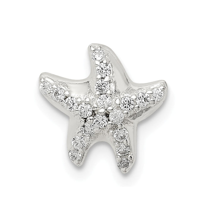 Million Charms 925 Sterling Silver (Cubic Zirconia) CZ Star Fish Chain Slide