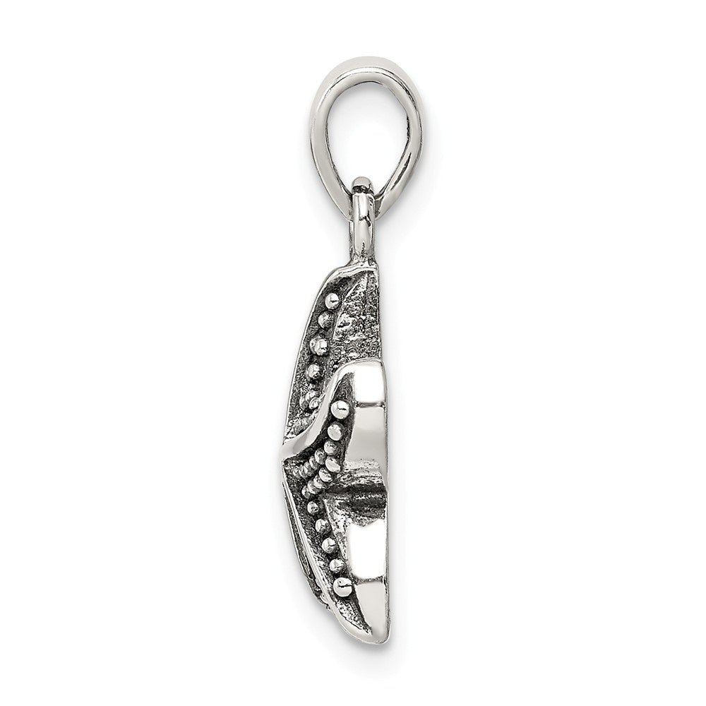 Million Charms 925 Sterling Silver Antiqued Star Fish Pendant