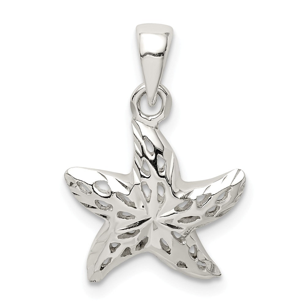 Million Charms 925 Sterling Silver Diamond Cut Star Fish Pendant