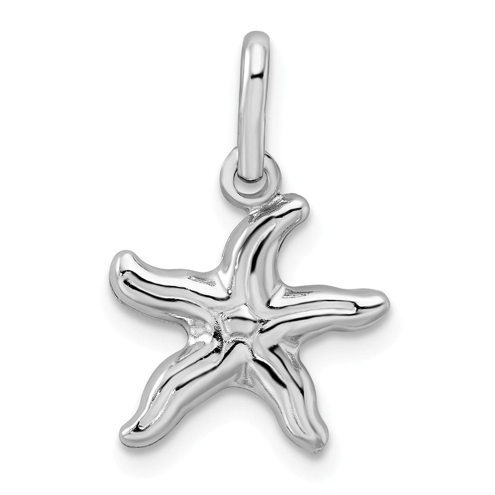 Million Charms 925 Sterling Silver Rhodium-Plated Polished Nautical Starfish Pendant