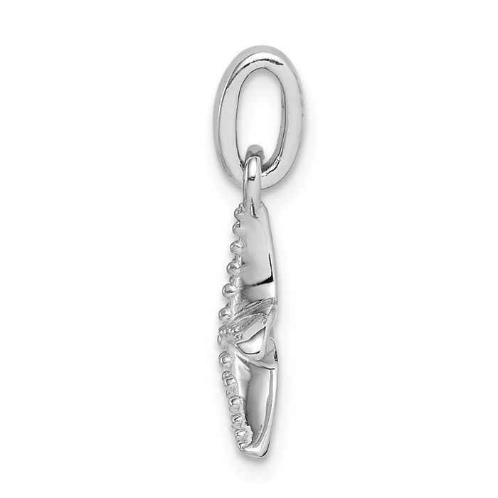 Million Charms 925 Sterling Silver Rhodium-Plated Polished Textured Nautical Starfish Pendant