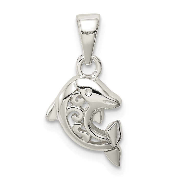 Million Charms 925 Sterling Silver Polished Dolphin Pendant