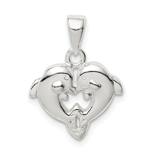 Million Charms 925 Sterling Silver Polished Dolphin Pendant