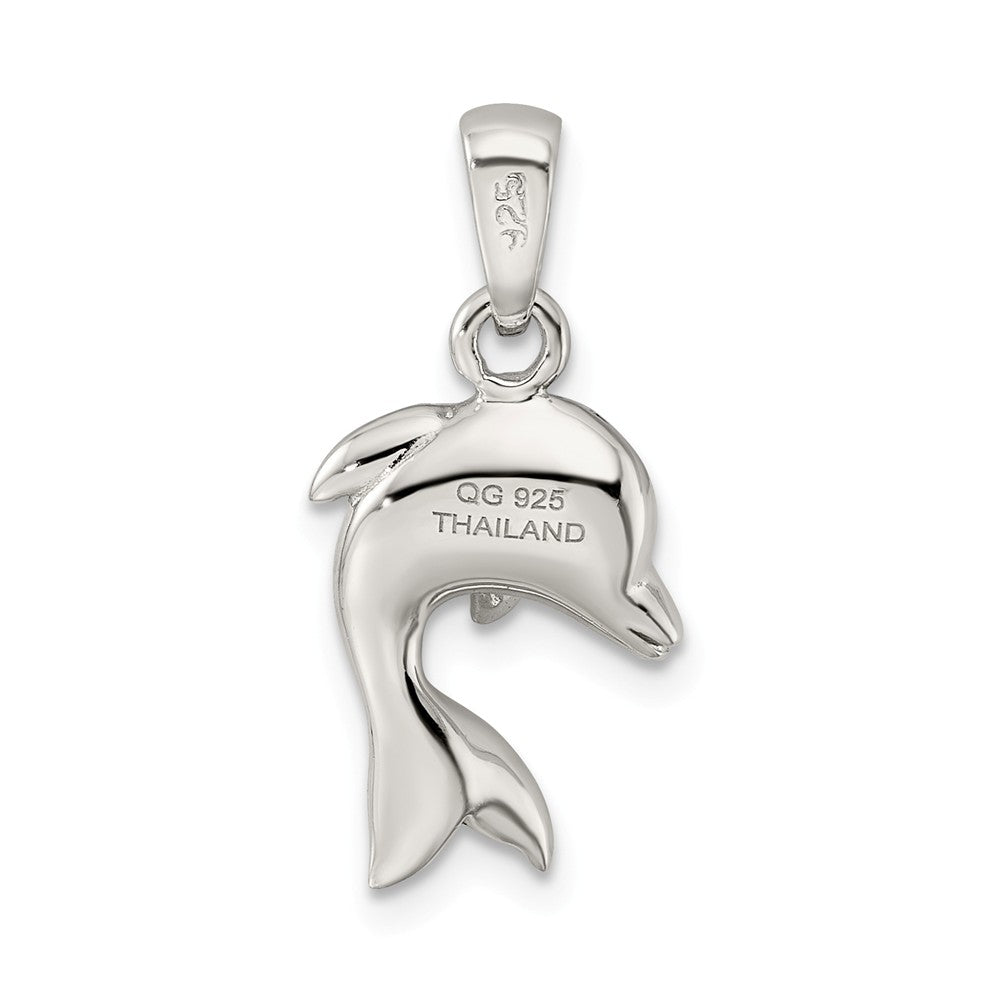 Million Charms 925 Sterling Silver Blue Preciosa Crystal Dolphin Pendant