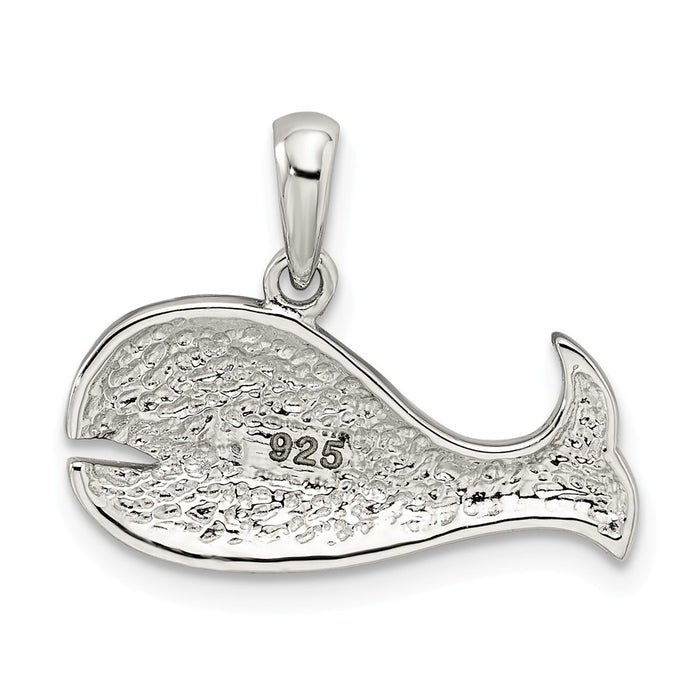 Million Charms 925 Sterling Silver Blue/Grey Preciosa Crystal Whale Pendant