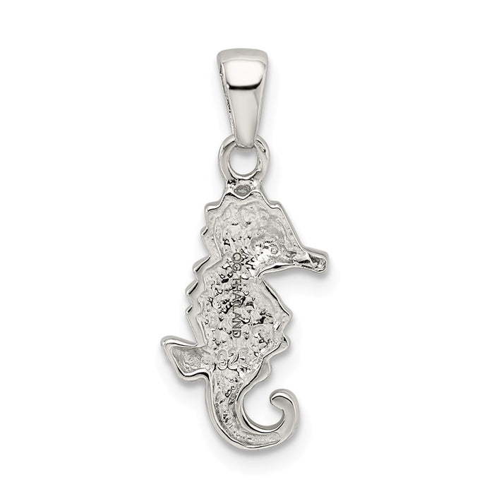 Million Charms 925 Sterling Silver Blue/Aqua Preciosa Crystal Nautical Seahorse Pendant