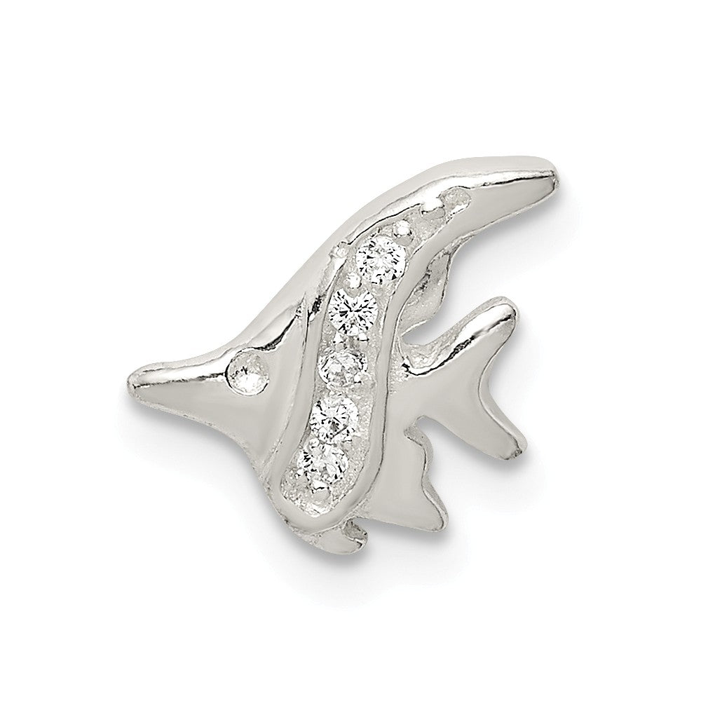 Million Charms 925 Sterling Silver (Cubic Zirconia) CZ Fish Chain Slide