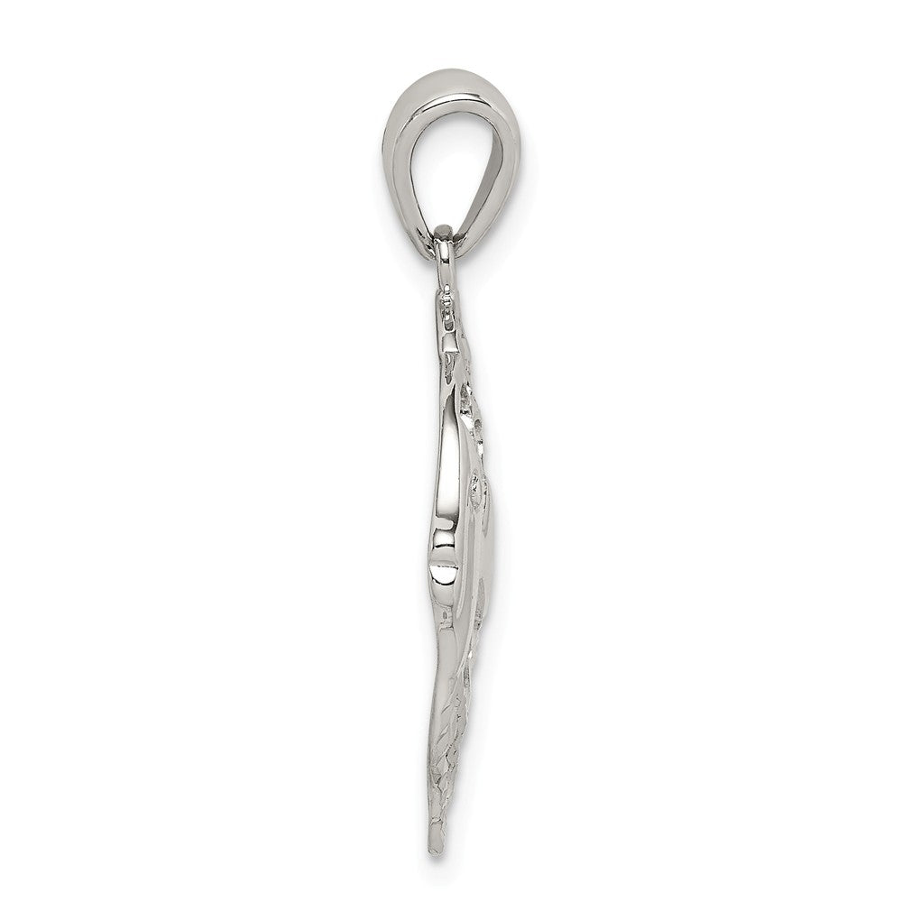 Million Charms 925 Sterling Silver Diamond-Cut Fish Pendant