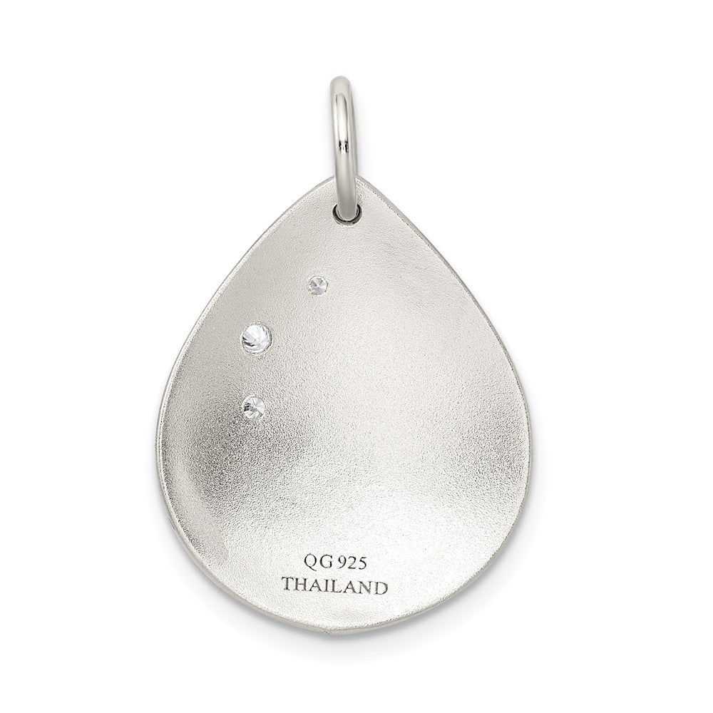 Million Charms 925 Sterling Silver Gold-Tone (Cubic Zirconia) CZ Fish Brushed Pendant