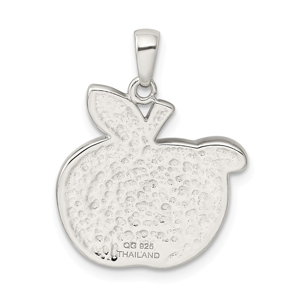 Million Charms 925 Sterling Silver Red Preciosa Crystal Apple With Worm Pendant