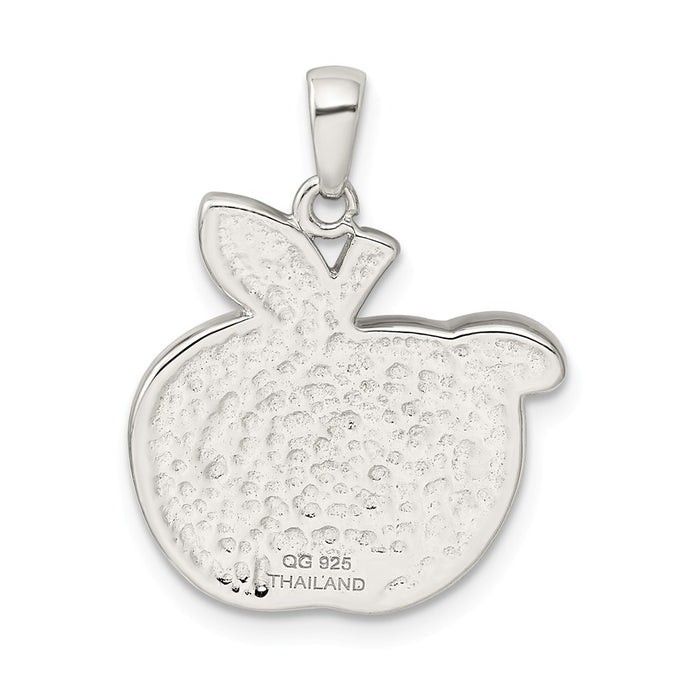 Million Charms 925 Sterling Silver Red Preciosa Crystal Apple With Worm Pendant