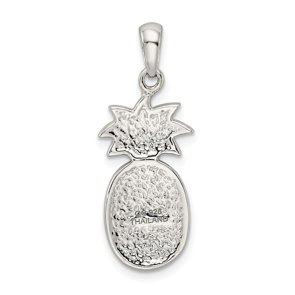 Million Charms 925 Sterling Silver Yellowith Green Preciosa Crystal Pineapple Pendant