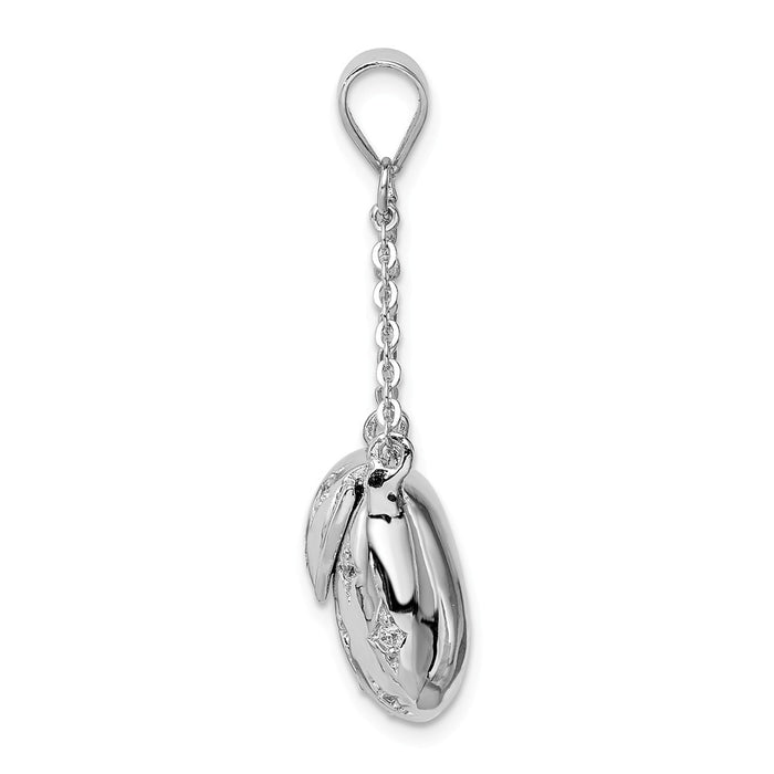 Million Charms 925 Sterling Silver Rhodium-Plated (Cubic Zirconia) CZ Handbag Pendant