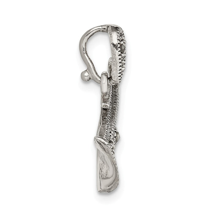 Million Charms 925 Sterling Silver Antiqued Marcasite Trumpet Pendant