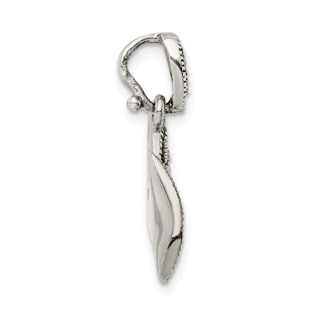 Million Charms 925 Sterling Silver Antiqued Marcasite French Horn Pendant