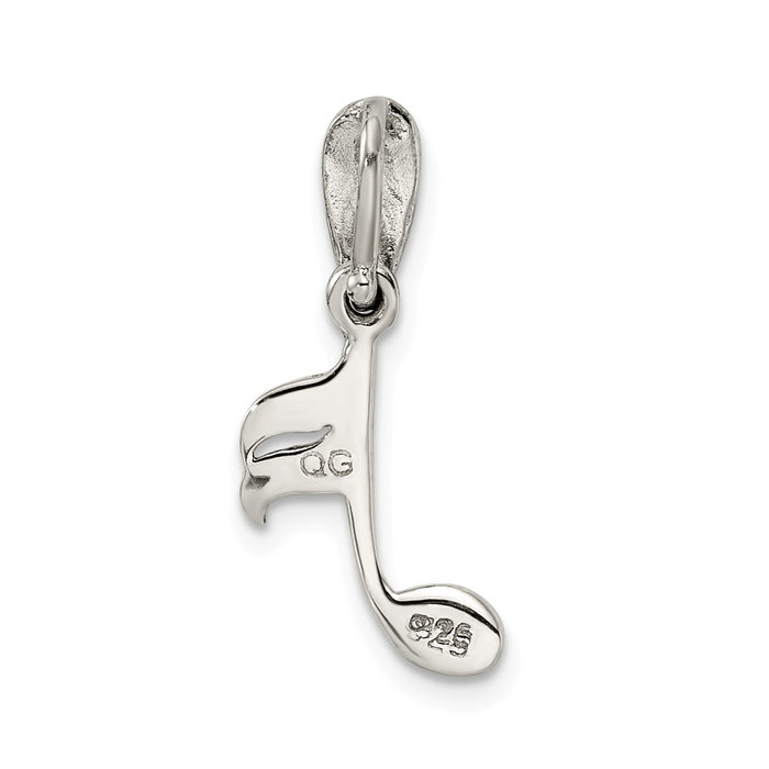 Million Charms 925 Sterling Silver Antiqued Marcasite Music Note Pendant