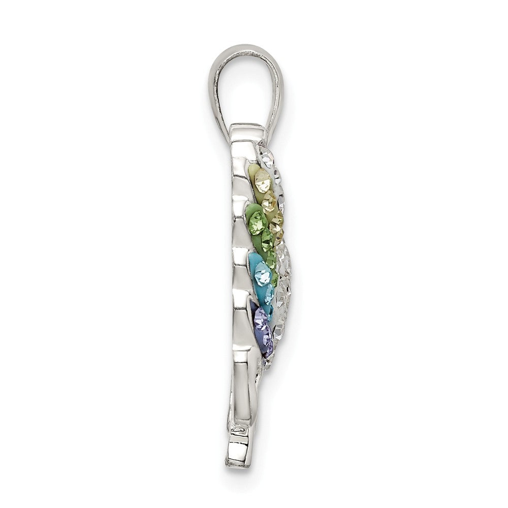 Million Charms 925 Sterling Silver Multi-Colored Preciosa Crystal Unicorn Pendant