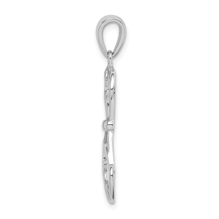 Million Charms 925 Sterling Silver Rhodium-plated Plated Dog Pendant