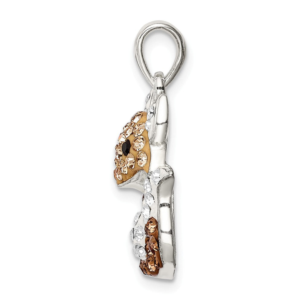 Million Charms 925 Sterling Silver Tan Preciosa Crystal Fox Pendant