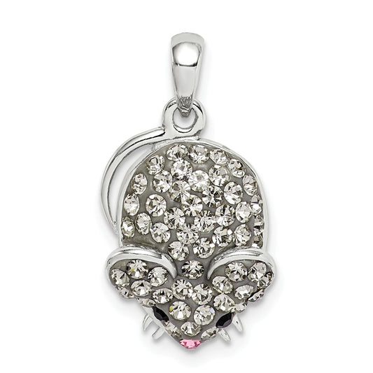 Million Charms 925 Sterling Silver Grey Preciosa Crystal Mouse Pendant