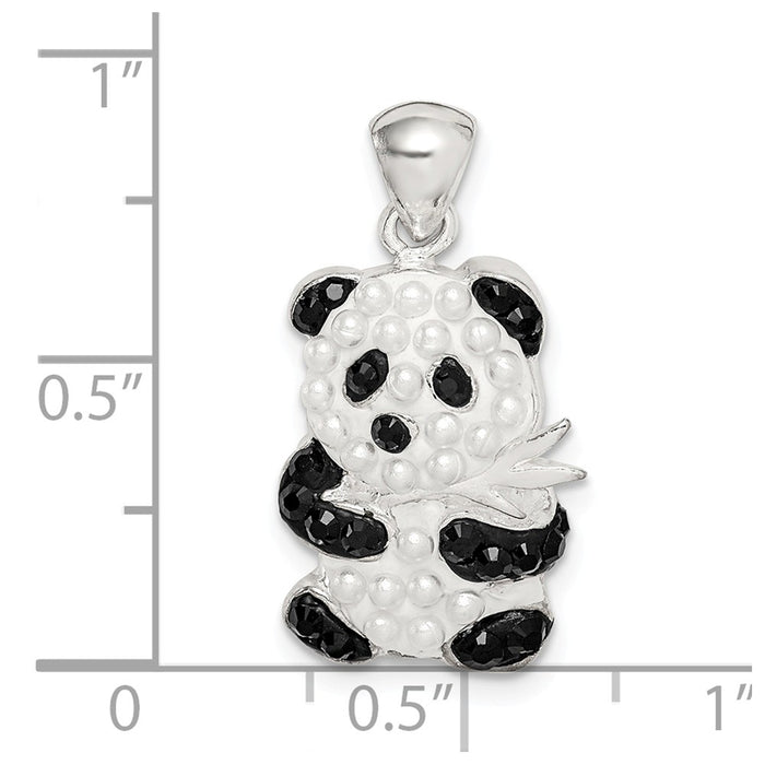 Million Charms 925 Sterling Silver Imitation Pearl & Preciosa Crystal Panda Pendant