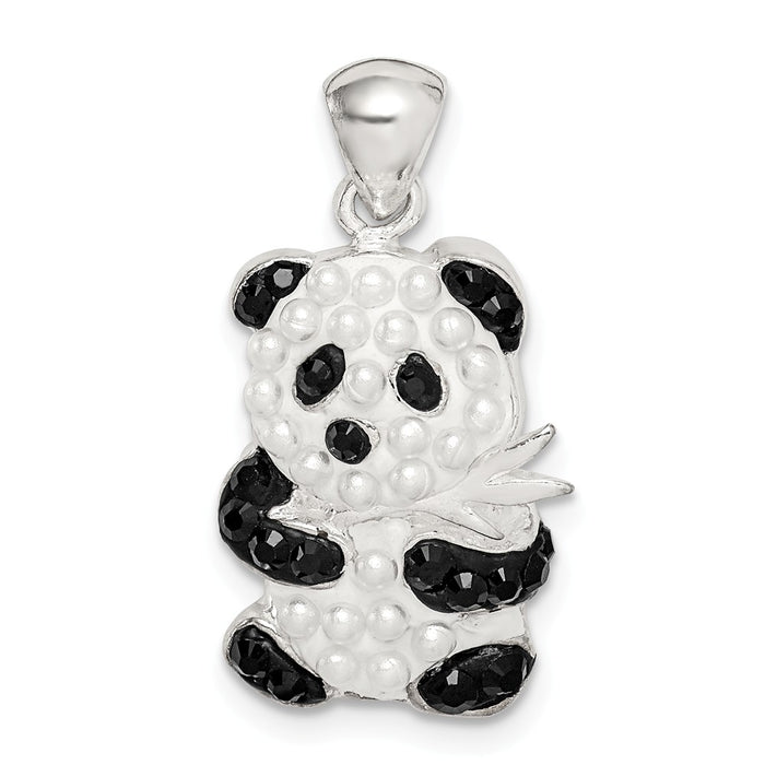 Million Charms 925 Sterling Silver Imitation Pearl & Preciosa Crystal Panda Pendant