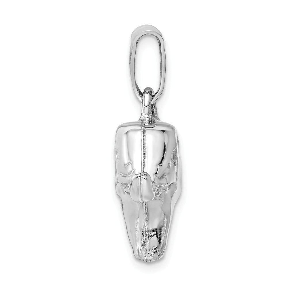 Million Charms 925 Sterling Silver Rhodium-Plated Polished Elephant Pendant